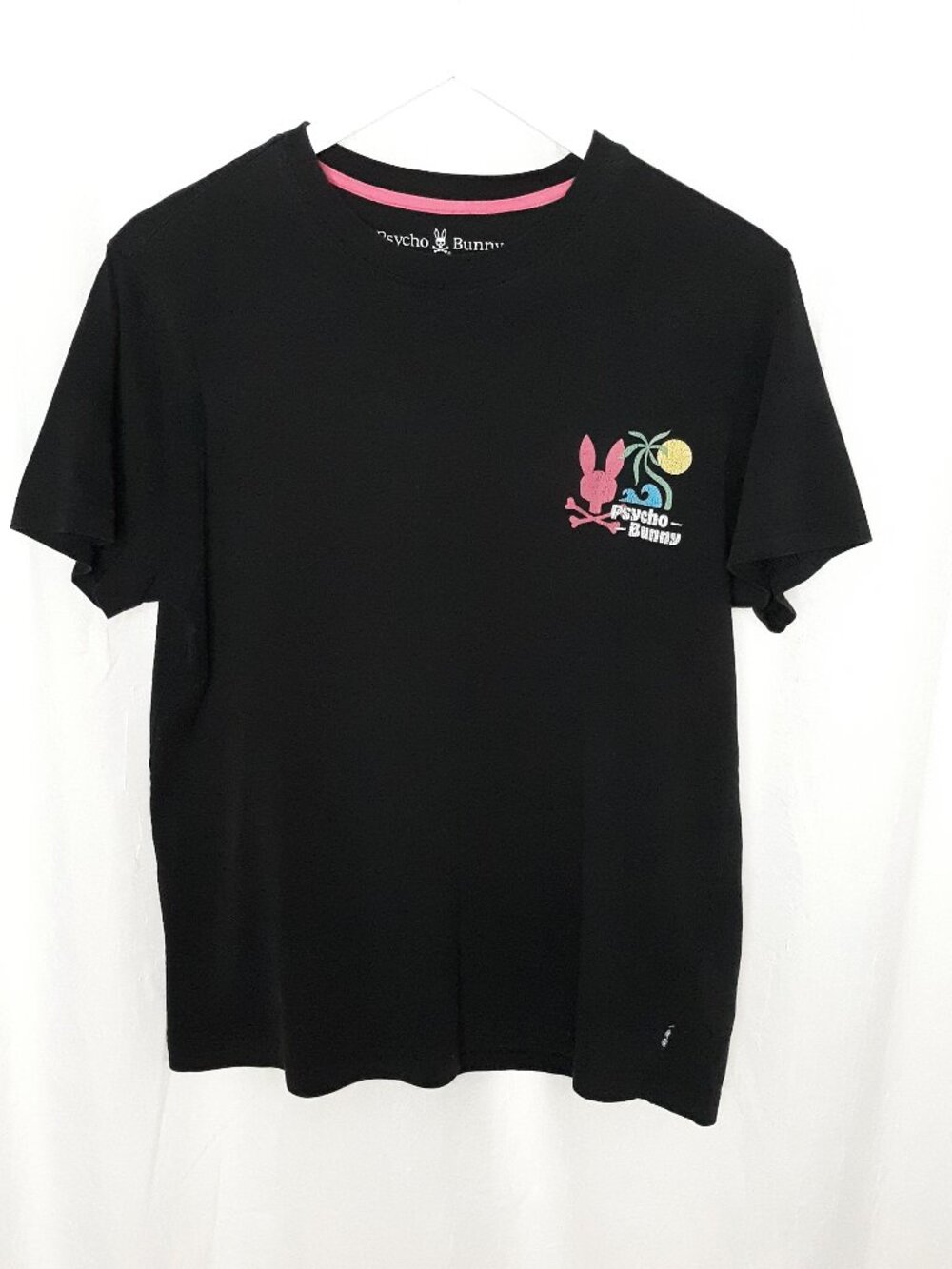 Psycho Bunny Black Mentz Tropical Men's Tee Flaw